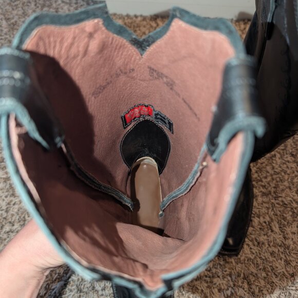 Tony Lama Black Leather Cowboy Boots – Women’s Size 7.5 B - Picture 7 of 10